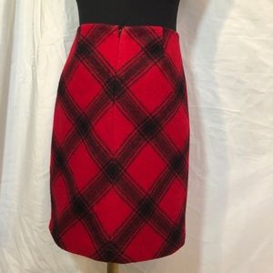Red plaid skirt